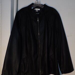CJ Banks Vegan Faux Leather Jacket Sz 2X